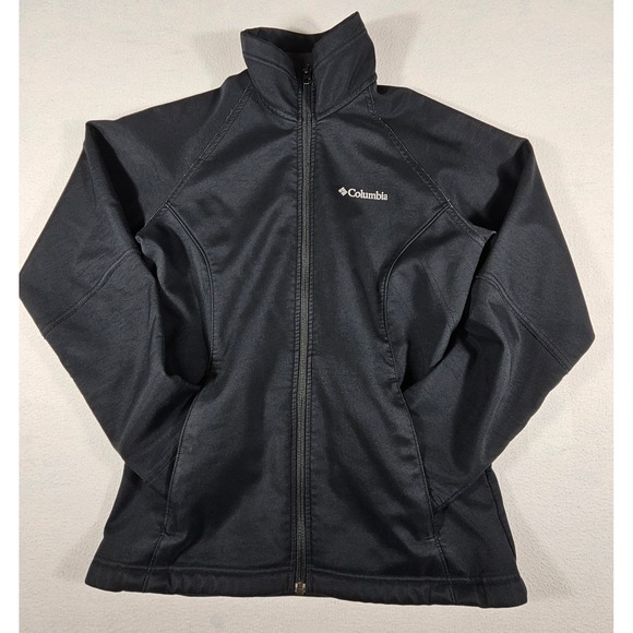 Columbia Jackets & Blazers - Columbia Womens Small Black Full Zip Softshell Fleece Lined Jacket Mock Neck